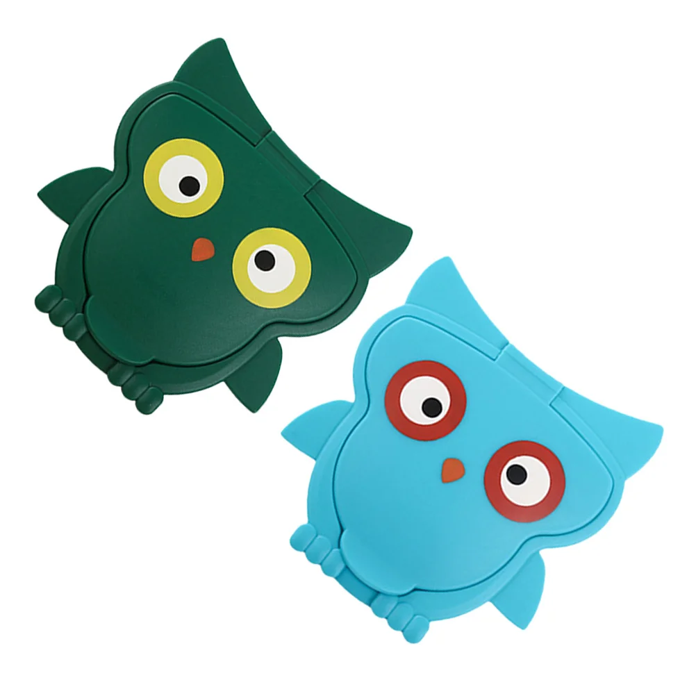 2 pçs tampas de limpeza molhada dos desenhos animados forma coruja reutilizável capa de tecido para à prova de poeira umidade quarto banheiro sala estar toalhetes