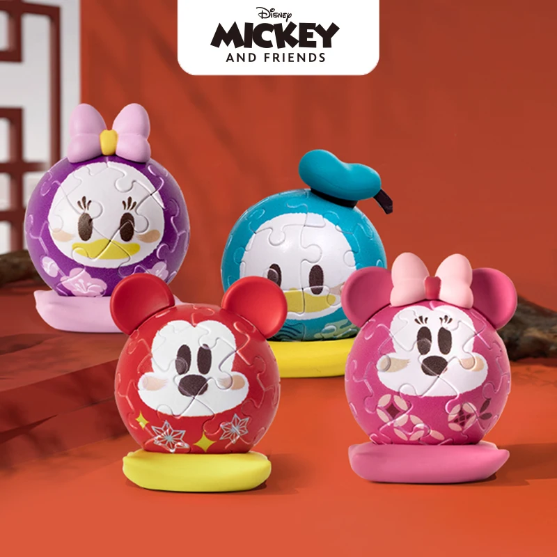 48pcs Disney Mickey And Friends Series Minnie Donald Duck Figures Plastic 3d Puzzle Jigsaw Doll Toy Anime Fun Decoration Gift