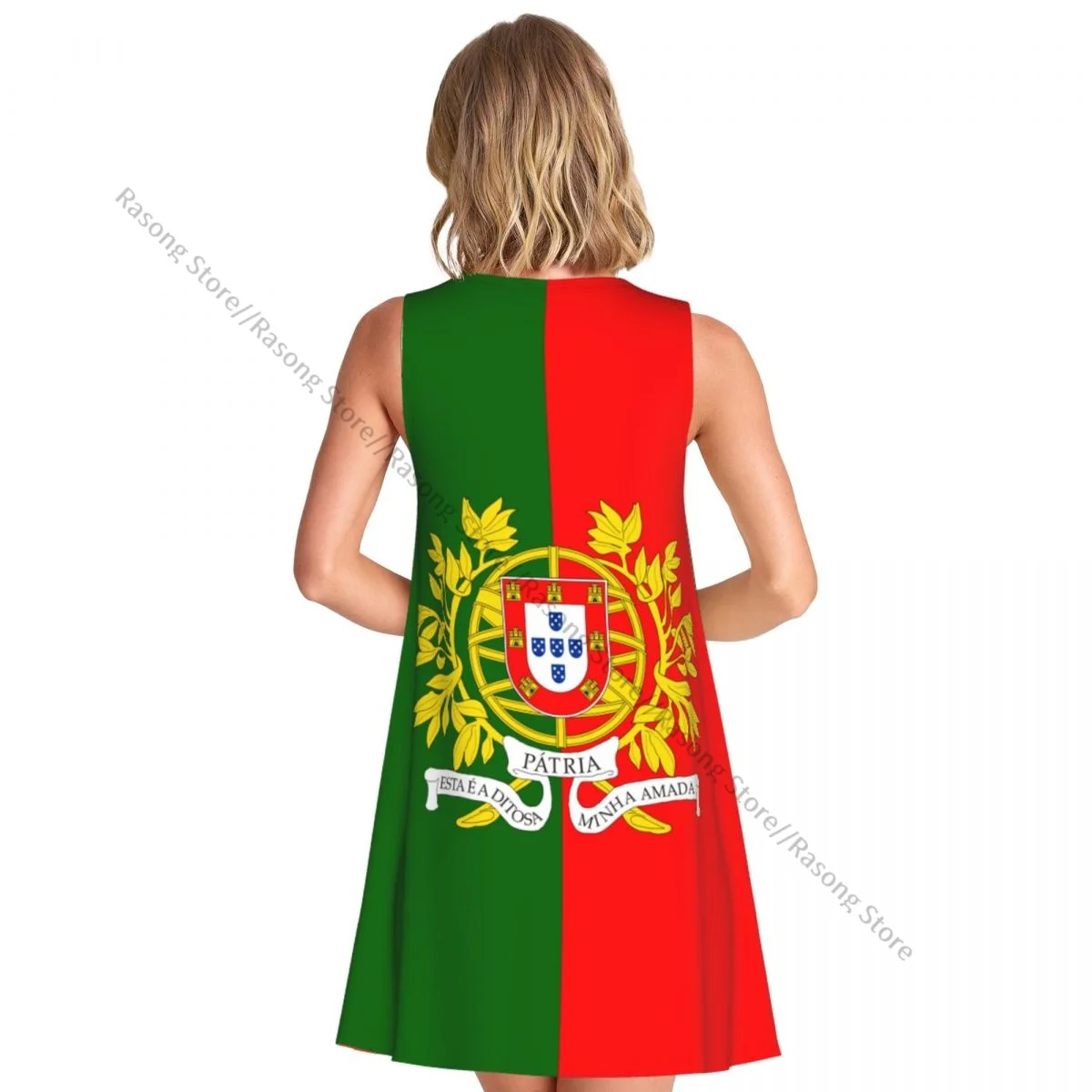 ชุดสตรีธงโปรตุเกสฤดูร้อน Casual T เสื้อชายหาดชุดถัง