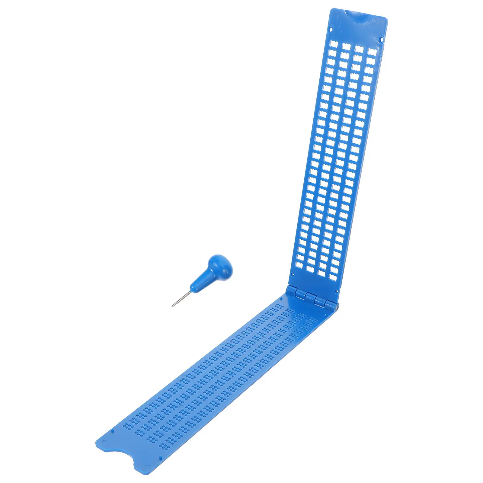 Blue Braille Board 28 Cell Plastic Set for Blind Plastic Braille Board Set People Portable Study Accessories Health Care Items