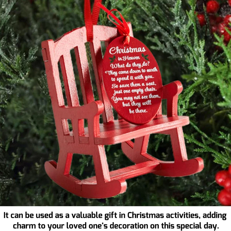 Christmas Wooden Craft Small Rocking Chair Commemorative Decoration A Chair Tag Set Christmas Tree Pendant Scene Decoration