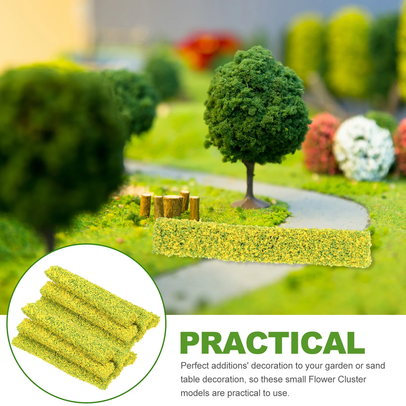 

Mini Flower Shrub Railway Grass Cluster Model Miniature Terrain Ornament Sand Table Decor Landscape Floral