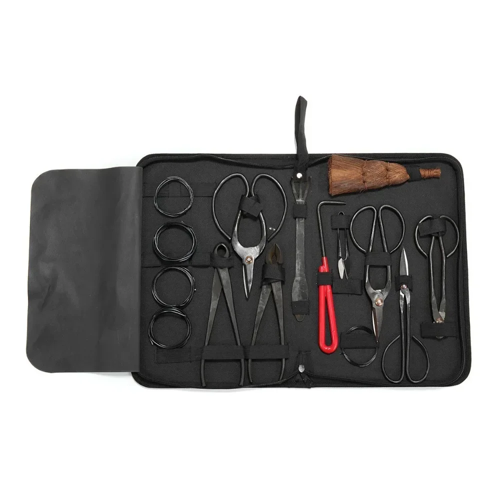 High Quality Gardening Bonsai Tool Set Multi-function Bonsai Kit 14 Piece Set Carbon Steel Cutting Kit and Tool Kit / Rolling