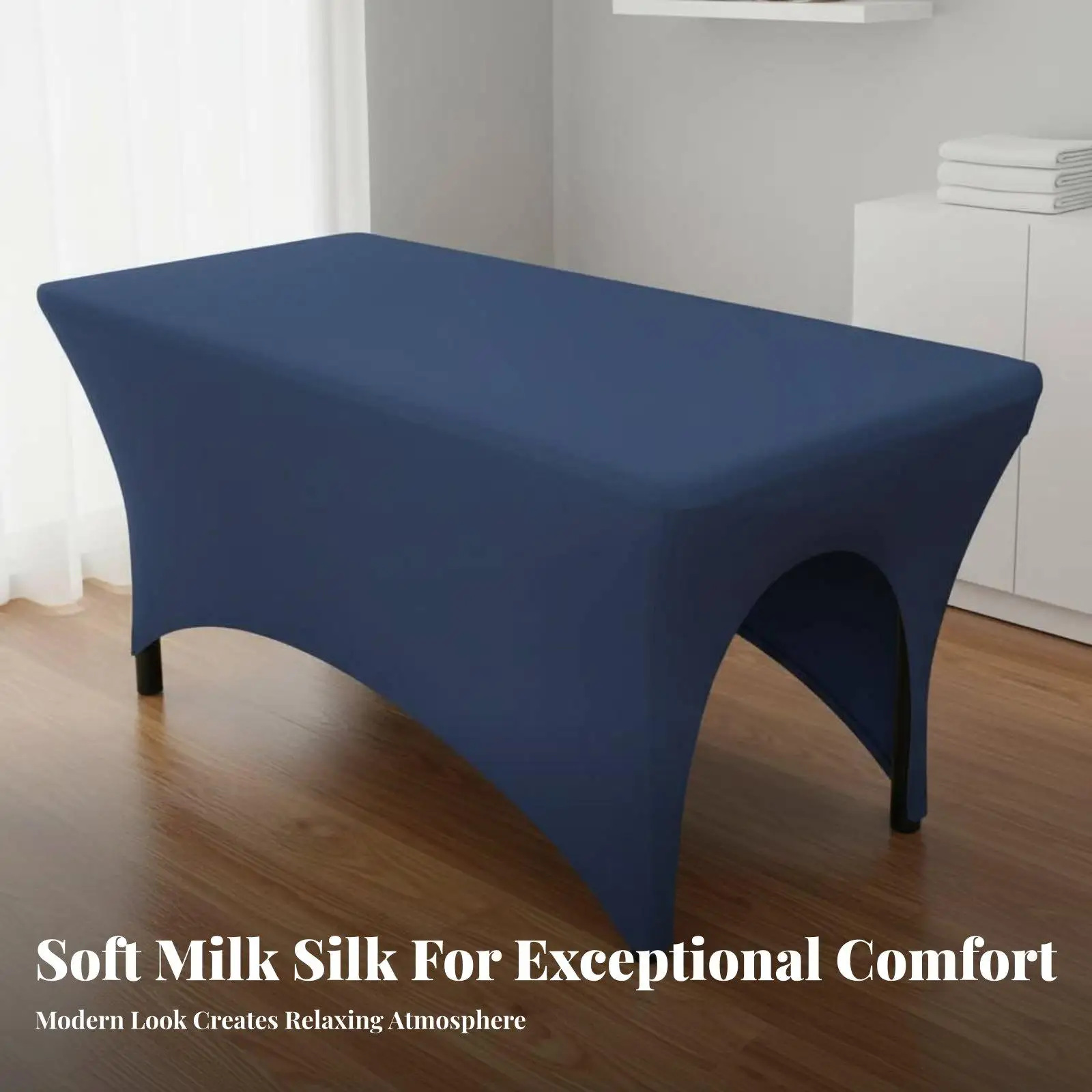 Universal Massage Table Sheet for Beauty Bed Spa Cover High Stretch Polyester Spandex with Open Leg Access