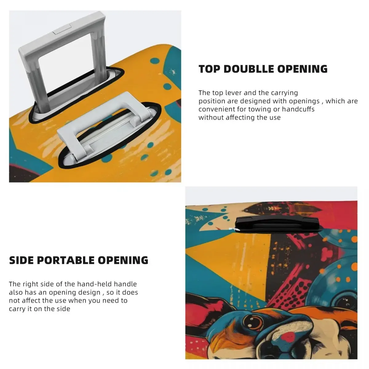 Zabawny, uroczy pokrowiec na walizkę z buldogiem francuskim na zamówienie, ochrona bagażu, na walizki podróżne o rozmiarze 18-32 cali.