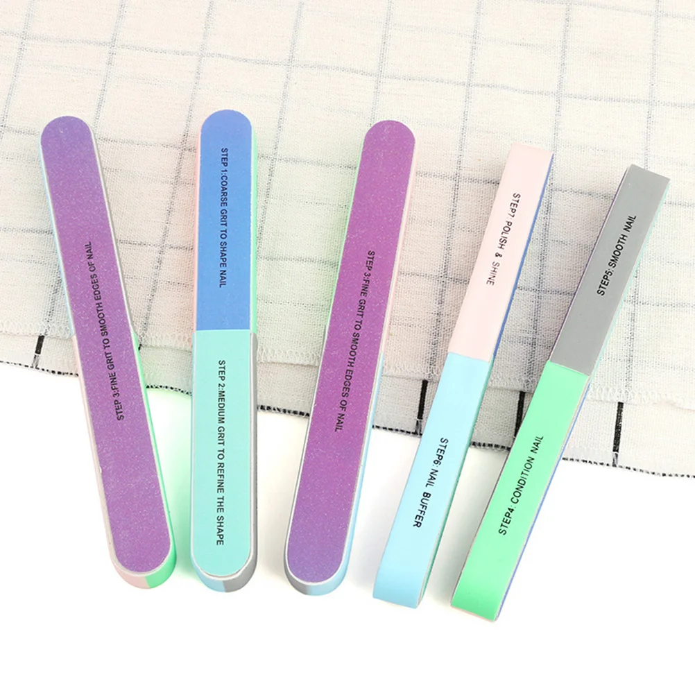 

10 pcs Nail Buffer Sponge Nail File Shiner Sanding Block For Natural False Nails Portable Washable Manicure Tool