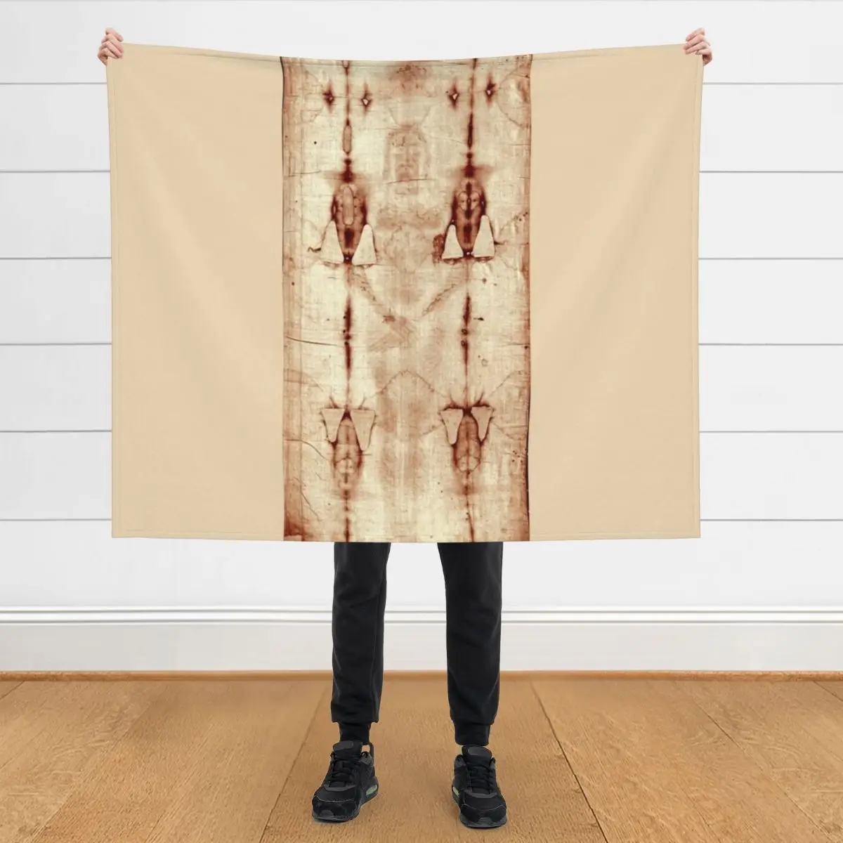 

Jesus Shroud of Turin Poster, Jesus Christ Throw Blanket Summer Plush Hairy Blankets