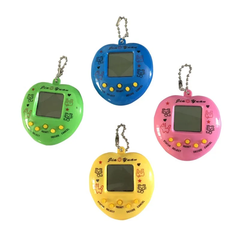 Solid Color Heart-shape Electronic Pet Machine Interactive Miniature Visual Pet Game Console Mini Game Machine