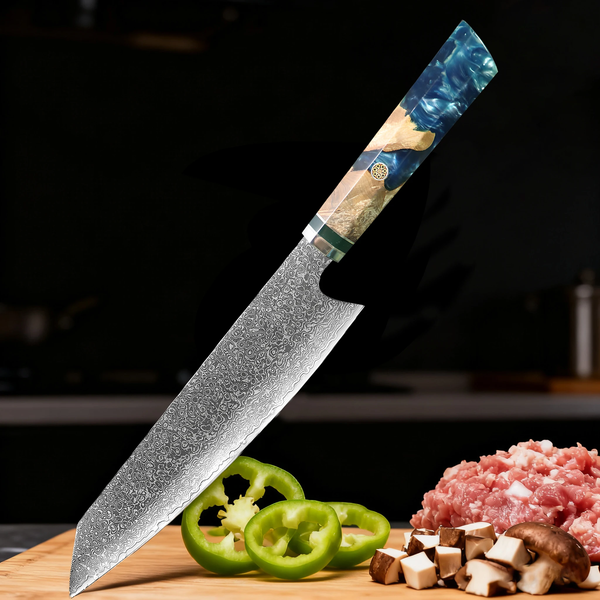 

Household 67 Layer Damascus Steel Kiritsuke Knife Meat Chef Knife Fruit Vegetable Slicing Knife Cooking Tools Kitchen Stuff