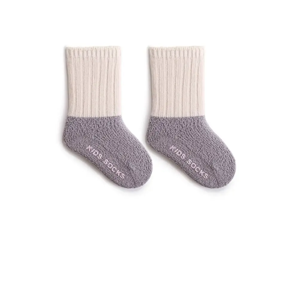 

New Newborn Baby Toddler Socks Anti Slip Thick Kids Patchwork Sock 0-3T Cotton Warm Floor Baby Socks