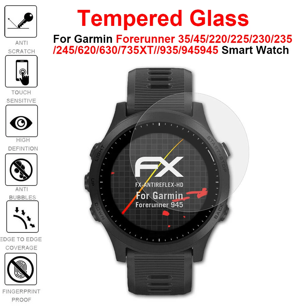 9H 2.5D Tempered Glass For Garmin Forerunner 35 45 220 225 230 235 245  620 630 735xt 935 945 Smart Watch Screen Protector Film