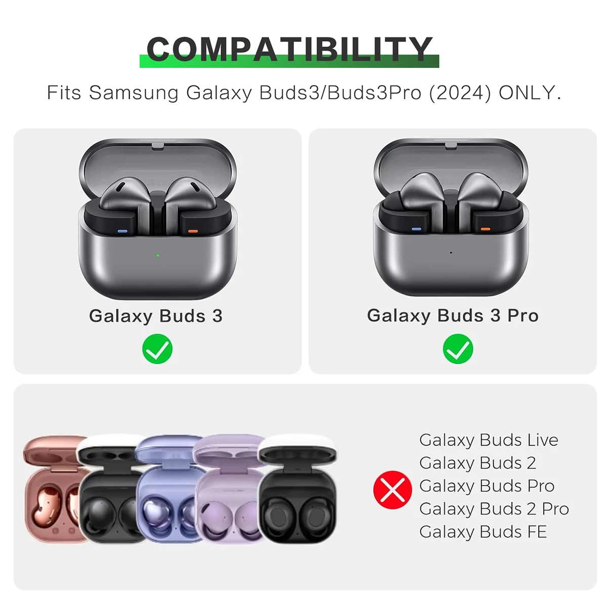 حافظة سماعات أذن لاسلكية مقاومة للصدمات لهاتف سامسونج جالاكسي Buds 3 Buds3 Pro حافظة من السيليكون الملمس من ألياف الكربون