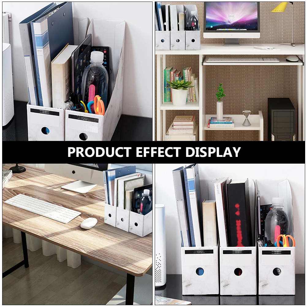 

5 Pcs File Rack Storage Box Modern Holder Organizer Book Stand Premium Material Document Corrugated Paper Desktop