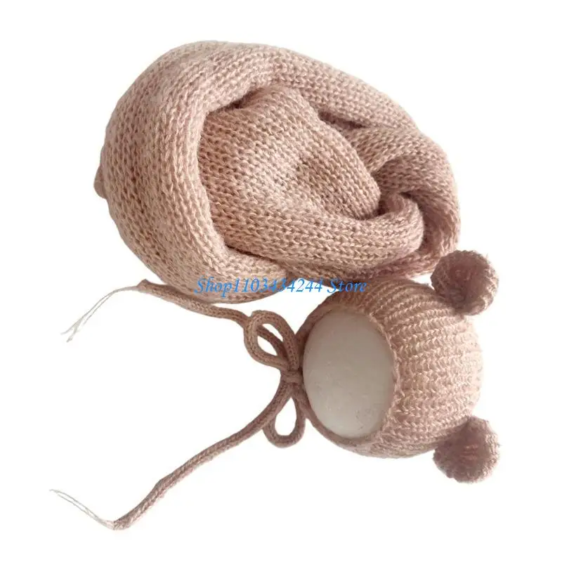 Lovely Newborns Bear Theme Costume set Unique Newborn Blanket & Hat set Baby Wrap with Hat Great for Baby Photoshoots