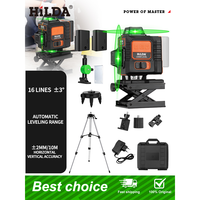 HILDA 16 Lines 4D Laser Level Green Line Self-Leveling 360 Horizontal And Vertical Super Powerful Laser Level Green Beam