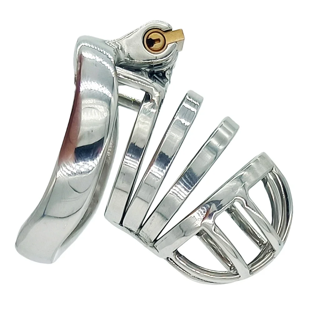 Male Chastity Cage Stainless Steel Chastity Device Penis Cage With Curve Cock Ring Urethral Lock Adult Sex Toys For Men Sissy