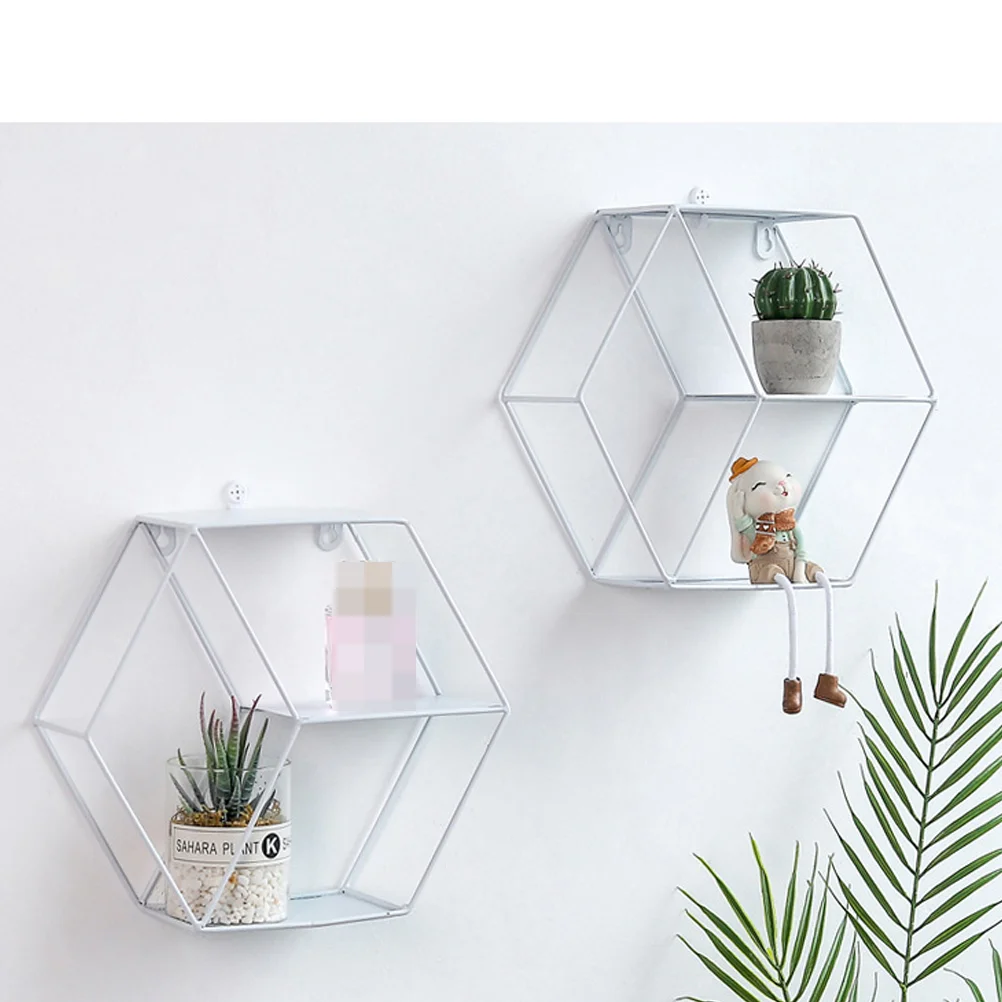 

Small Black Wire Basket Hexagon Storage Rack Hanger Hanging Baskets for Organizing White