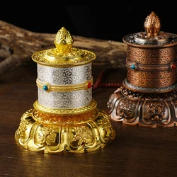 Finger twisting prayer wheel, Six-character mantra, Avalokitesvara heart spell rotating scripture tube, Buddha front ornament