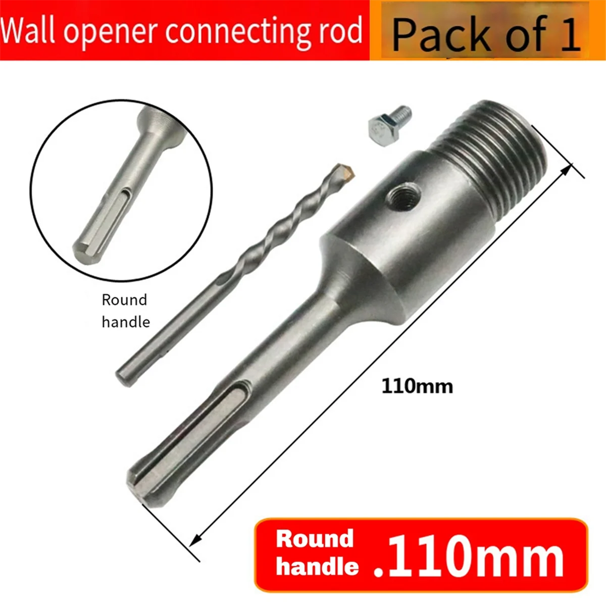 ABNJ 60mm SDS Plus Hammer Drills Wall Hole Saw Drill Bit Set Cutter Tools Round Shank Drill Bit for Concrete Brick Stone