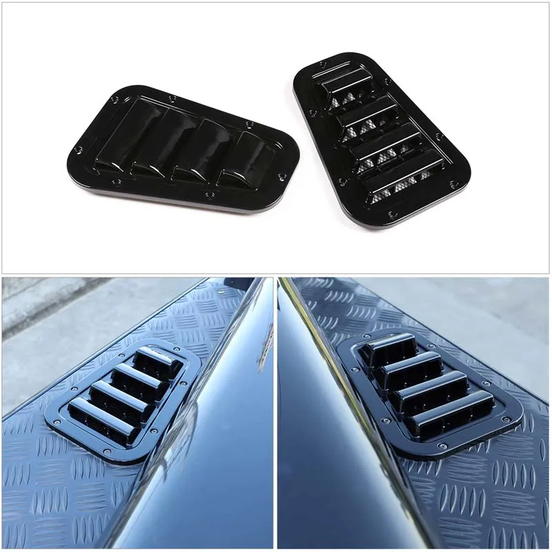 1 Pair Car Front Engine Hood Bonnet Vents Hood Air Outlet Trim Cover For Land Rover Defender 90 110 130 2004-2019 Car Accessory