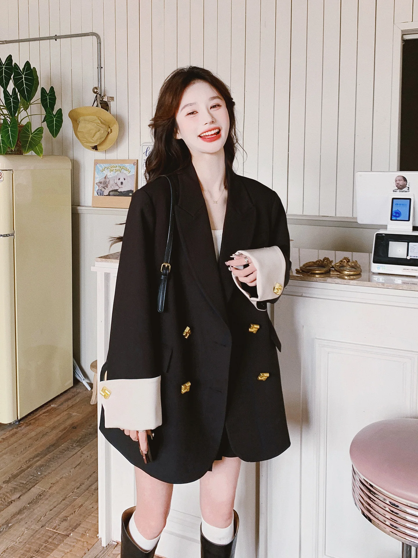 

Bla Double-Breasted Suit Jaet Women's Loose Casual Tailored Outerwear Autumn 2025 New Sle High-End Sensation