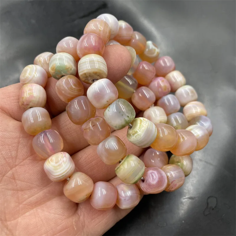 New Colorful Pink Jade Agate Old Abacus Beads Bracelet