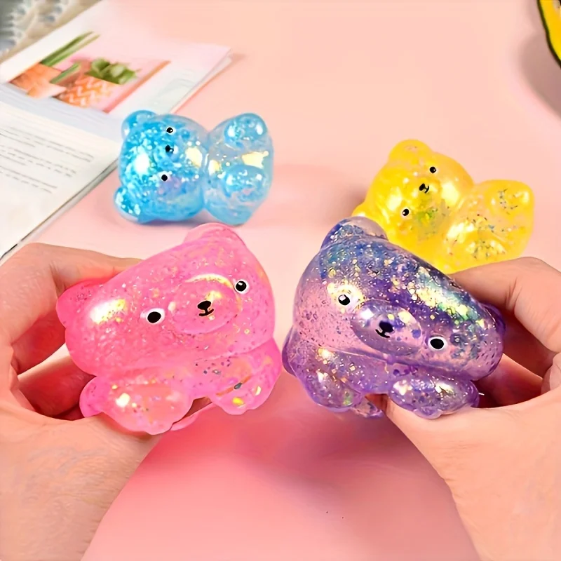 かわいいクマのスクイーズおもちゃ 8 個 - 引っ張ってストレス解消 - リラックス、ゆっくりとしたリバウンド、超ソフトな感覚玩具 - カラフルなパーティーの記念品、C