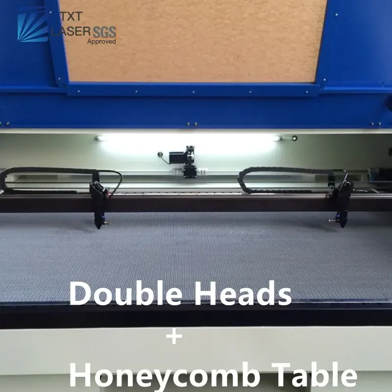 CO2-lasergraveermachine met dubbele kop, aanpasbaar voor acryl, MDF, rubber, hout en niet-metalen, met waterkoelsysteem