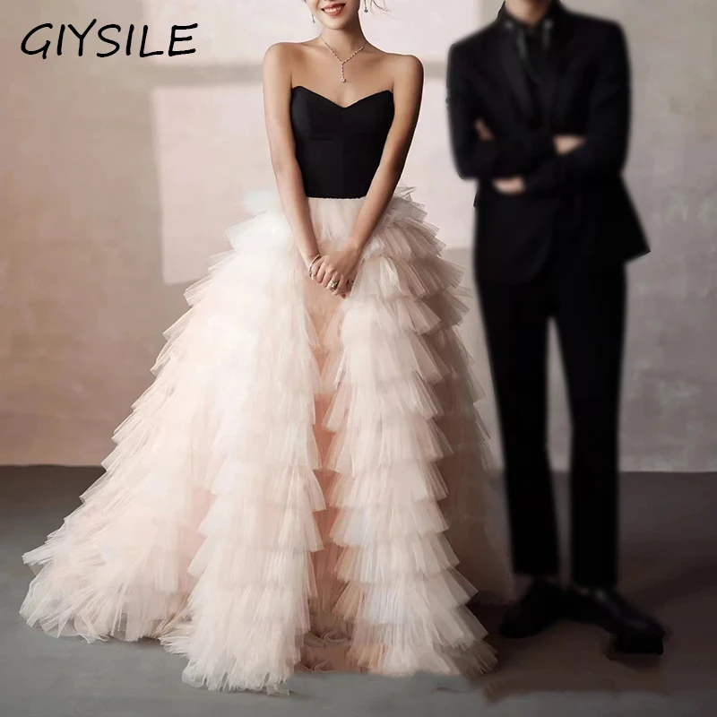 GIYSILE Candy Color Grand Light Wedding Dress 2024 New Vintage Cake Dress Korean Outdoor Photo Wedding Dresses for Women