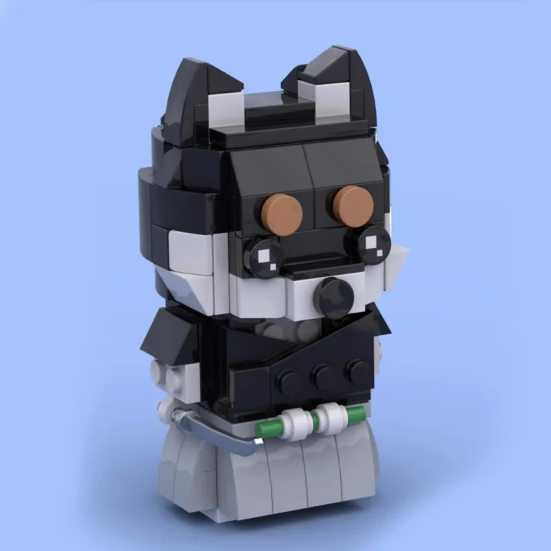 Juego de bloques de construcción de la serie Brickheadz, MOC, idea de personalización, animales de dibujos animados, Shiba Inu Samurai