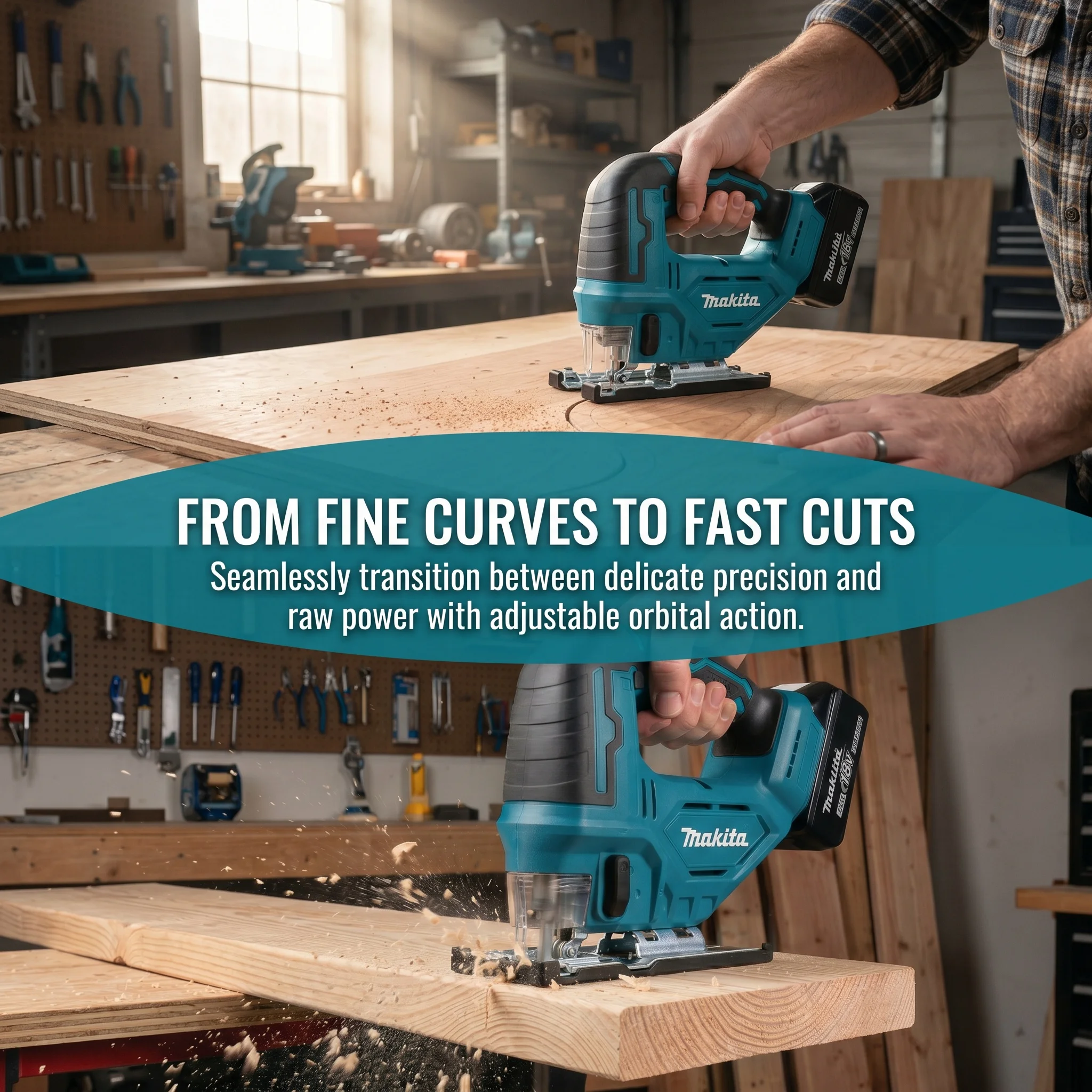 Makita DJV182 18V Cordless Jig Saw Bare Tool Electric Saw with Blades for Wood Metal Cutting Makita 18V Battery Compatible