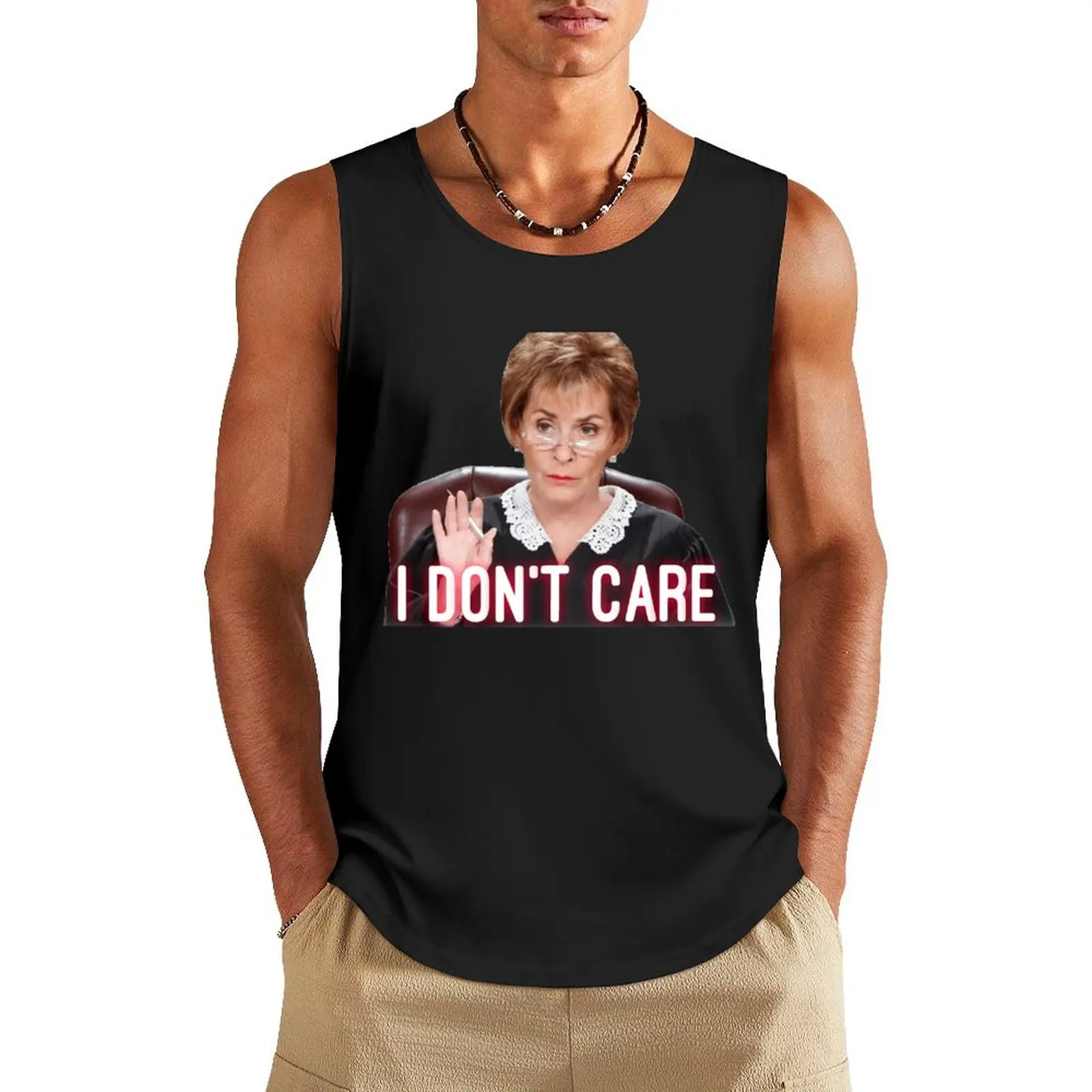 She doesn’t care. Tank Top sleeveless shirt man fitness clothing for men summer clothes man 2024