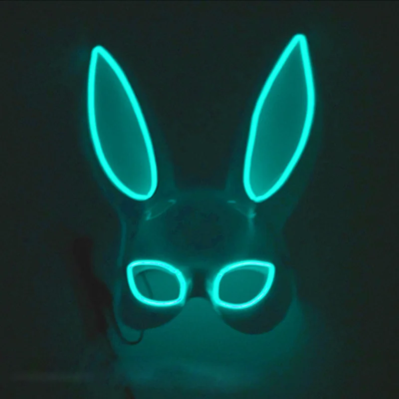 LED Sexy Rabbit Ears Mask Holiday Party Night Clubs Masquerade Cosplay Erotic Rabbit Supplies Luminescent New Year Rabbit Masks