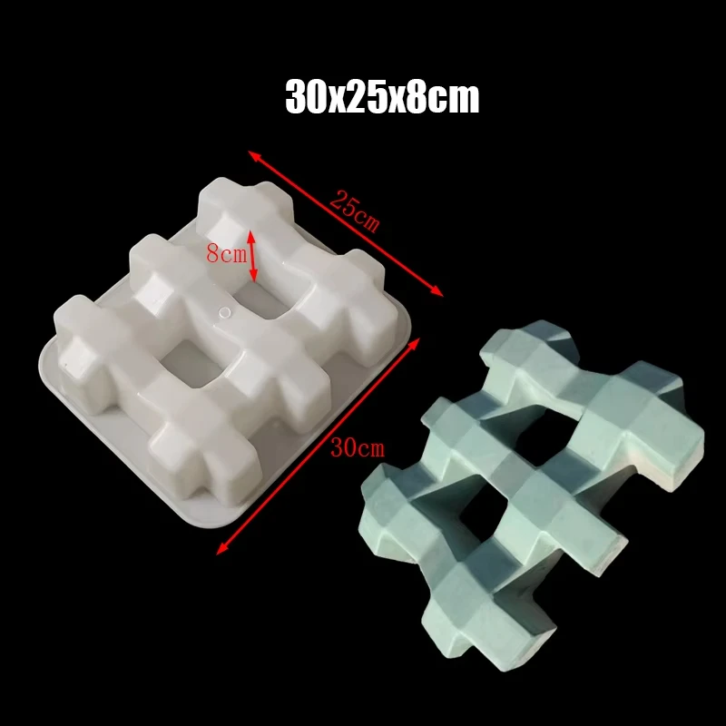 Well Shaped Brick Plastic Cement Mold Specification 25X19X8 Thickened Grass Planting Brick Parking Lot Surface Well Shaped Brick view 5