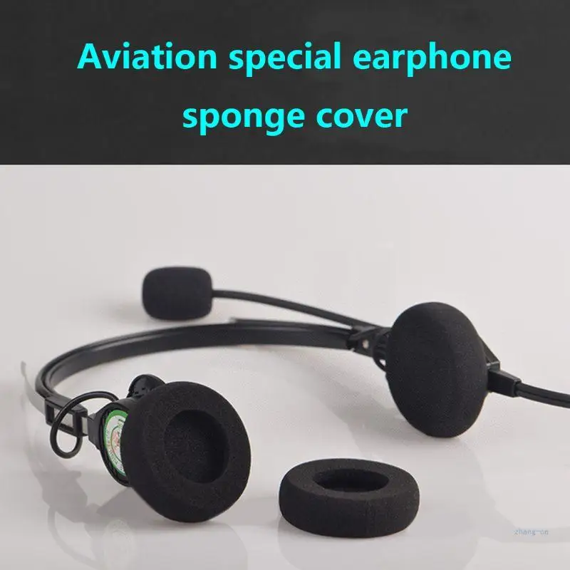 M5TD 1 Pair Ear Pads Cushion Sponge Cover Earmuff for TELEX AIRMAN Headphones