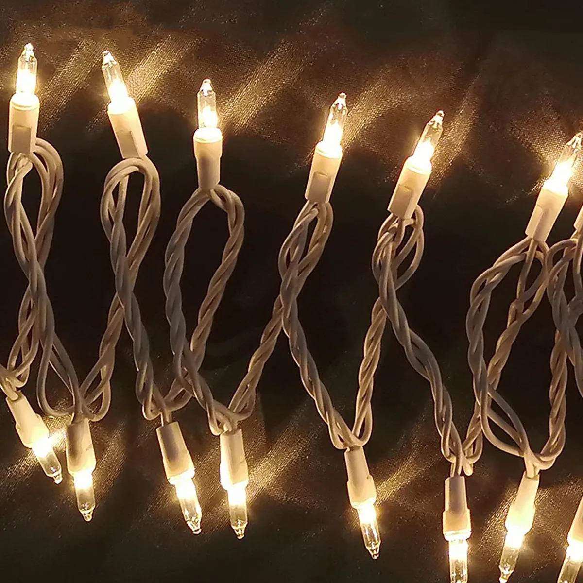 Luzes de Natal para estilo tailandês, bolas de algodão, fio branco, decoração de árvore de Natal, 2,5 m, 110 v, 220v