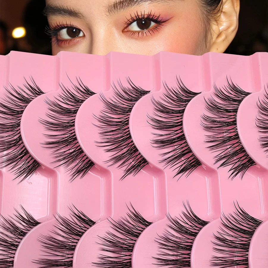 14mm Natural Length + Transparent Stem False Eyelashes, Perfect for Daily Commutes and Party Nights with a Dazzling Look