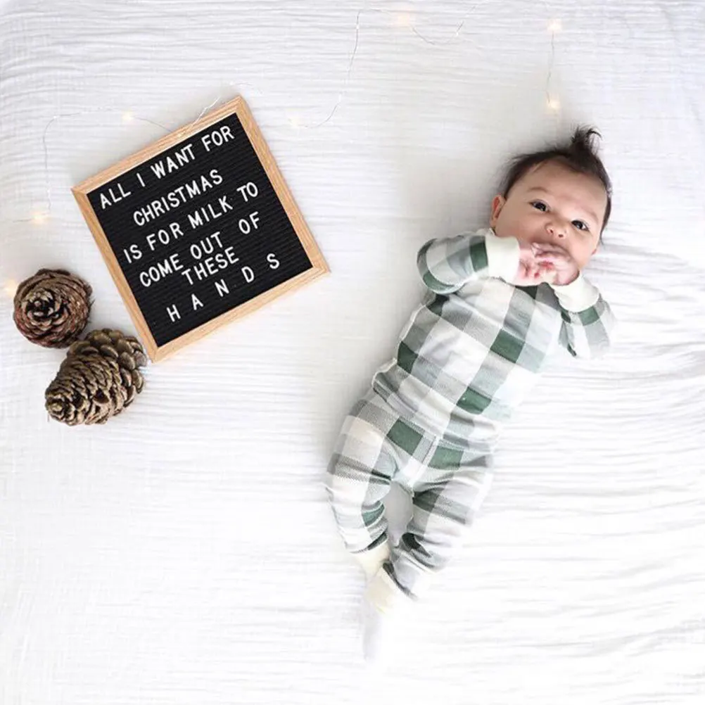 1pc Wooden Frame Message Board Diy Felt Letter Blackboard Set For Chalk-Free Display Reminder Menu Announcement