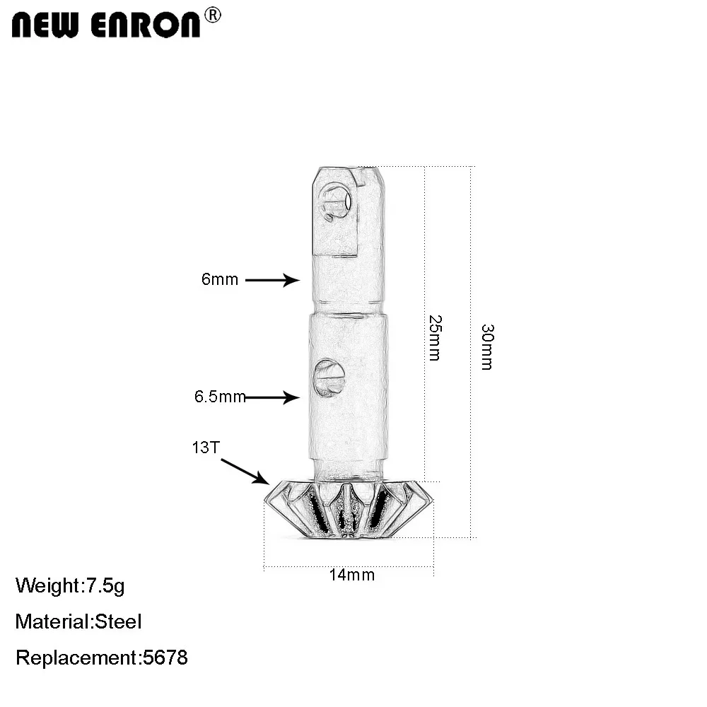 NUOVO Ingranaggio di uscita differenziale in acciaio duro ENRON 13T # 5678 Aggiornamento per accessori auto RC 1/10 Traxxas Summit 56076-4