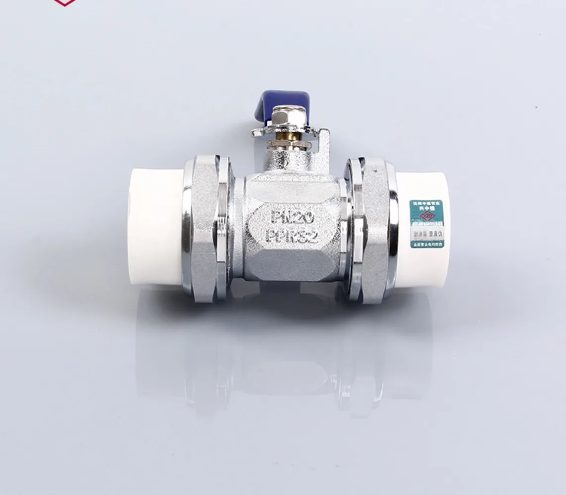 Double connection copper ball valve 20 4 points 25 6 points ppr ball valve ppr water pipe accessories