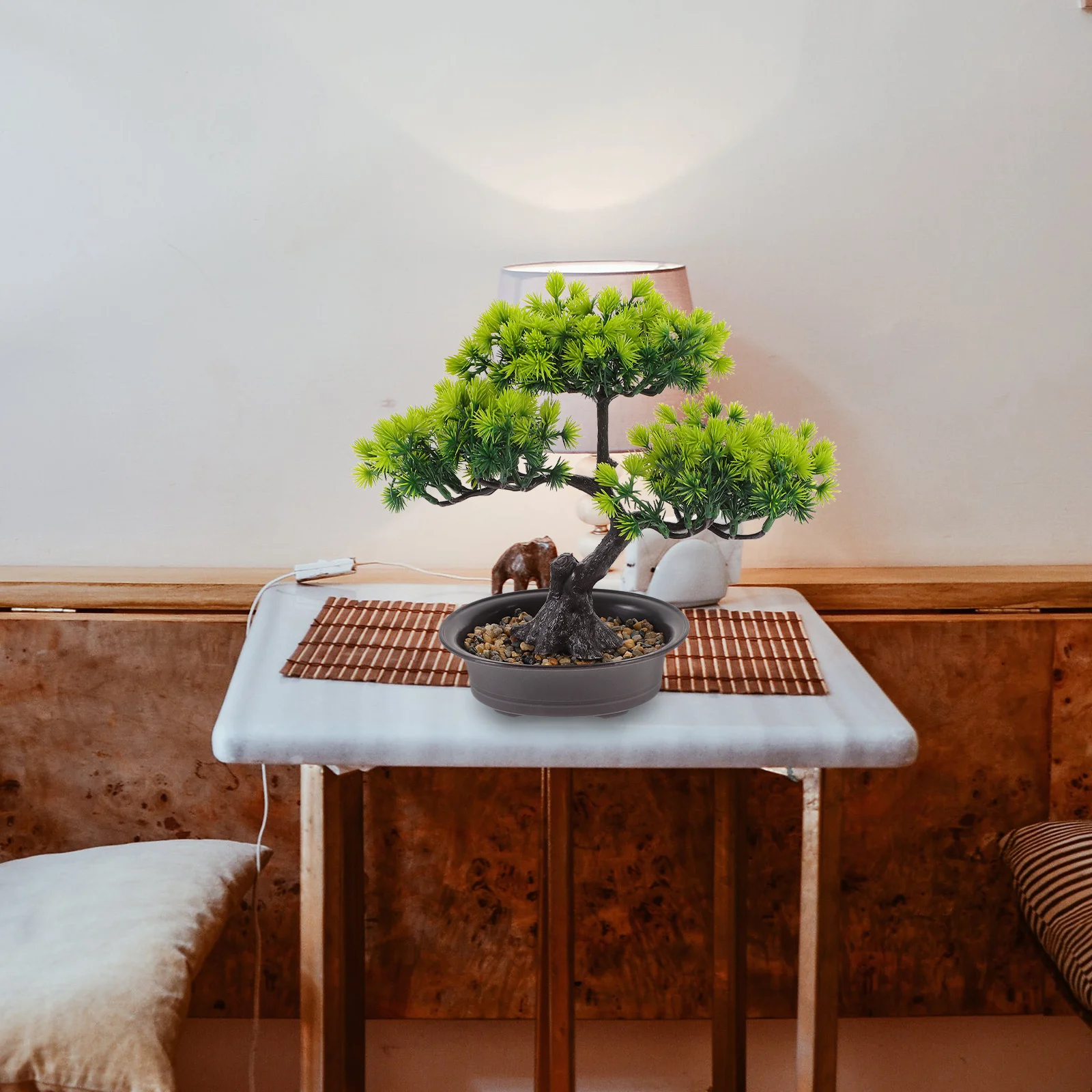 

Indoor Artificial Pine Bonsai Tree Lifelike Design No Deformation Fade Resistant Perfect for Any Space