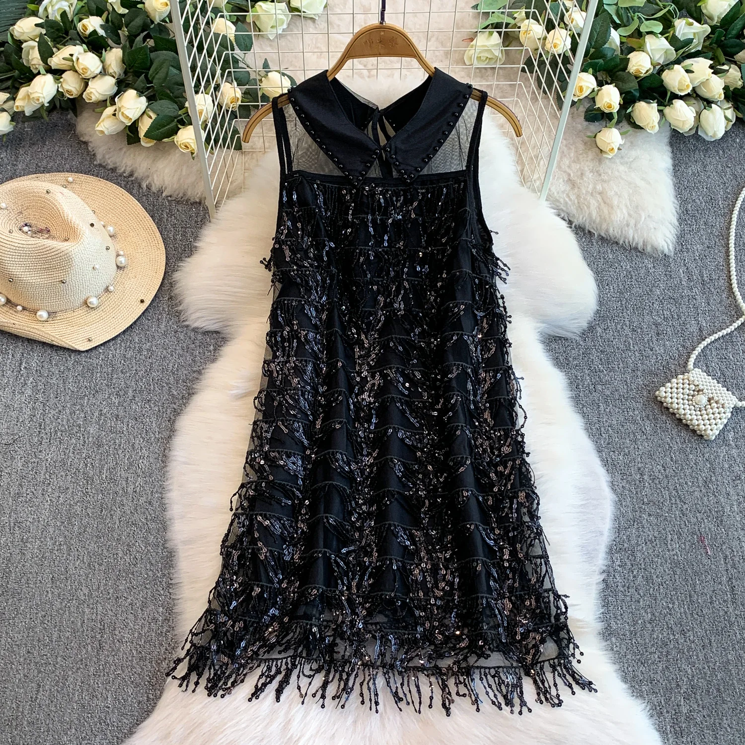 

Сексуальное шикарное платье трапециевидной формы без рукавов с кисточками, сказочное модное летнее платье, женская одежда, церемониальные платья