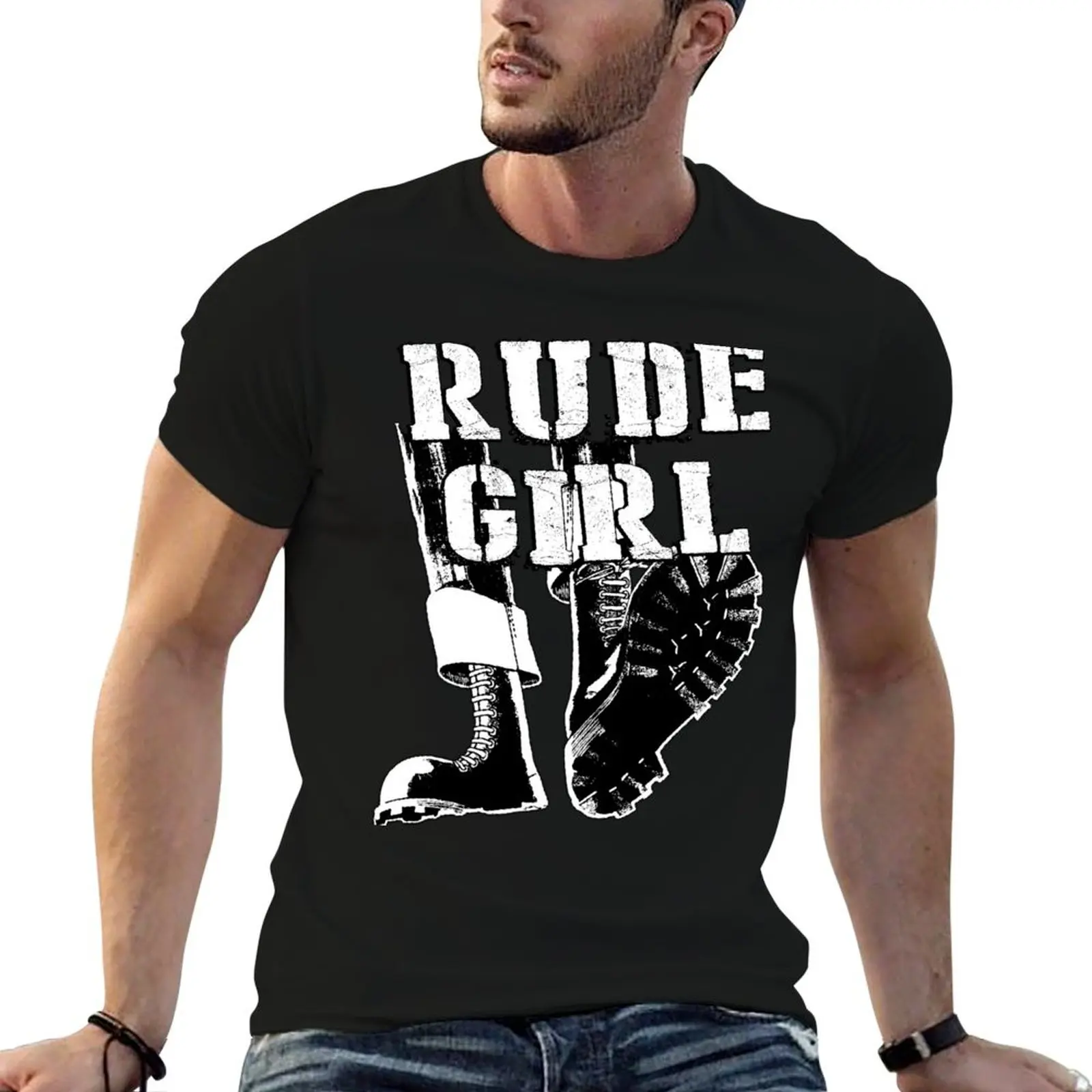 

RUDE GIRL T-Shirt vintage clothes customs affliction shirts plus size clothes Men's t-shirt
