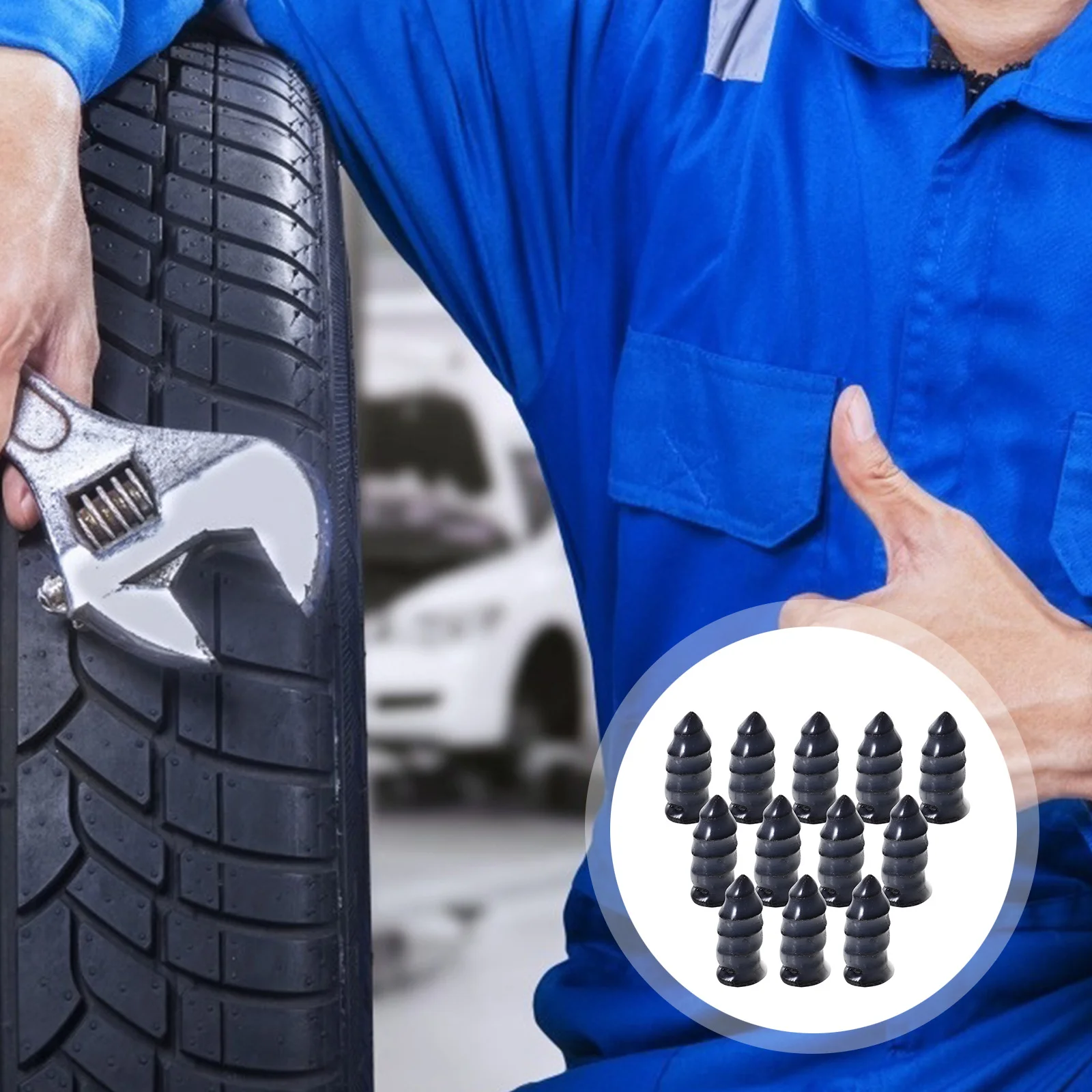 

20 pcs Tire Repair Rubber Nails Lightweight Durable Anti-Skid Fix Tool For Electric Bike Motorcycle Car Tires Winter Wheel