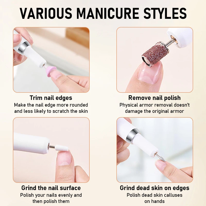 Elektrische nagelboormachine 15000 RPM Professionele draagbare geluidsarme nagelschuurmachine Bestand voor manicure salon gereedschap Oplaadbaar