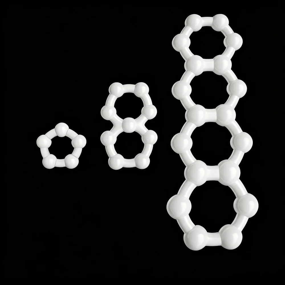 3-Ring Triple Cock Ring Set, Large Beaded Silicone Penis Rings, G-Spot Stimulation Delay Ejaculation Toys for Couples SM