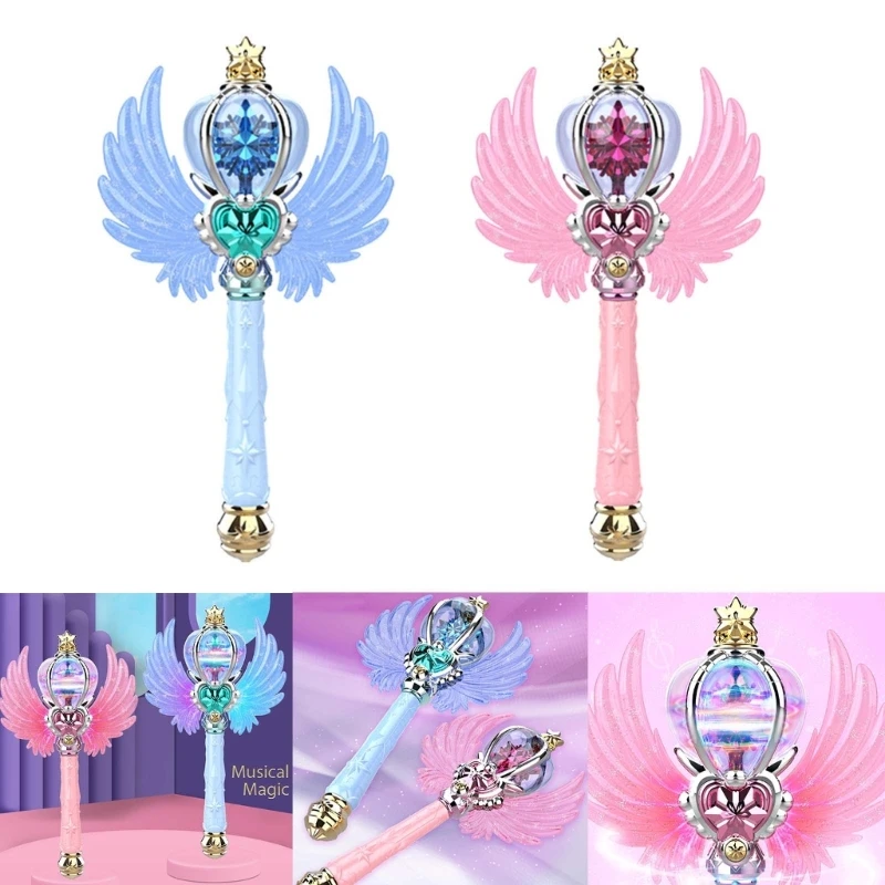 77HD Light Up Snowflakes Spinning Wand LED Toy for Girls Boys Magical Princess Sensory Experience Great for Parades Birthday