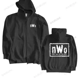 Man black zipper hoody NWO New World Order Wrestling Adult autumn jacket winter Sportswear warm coat