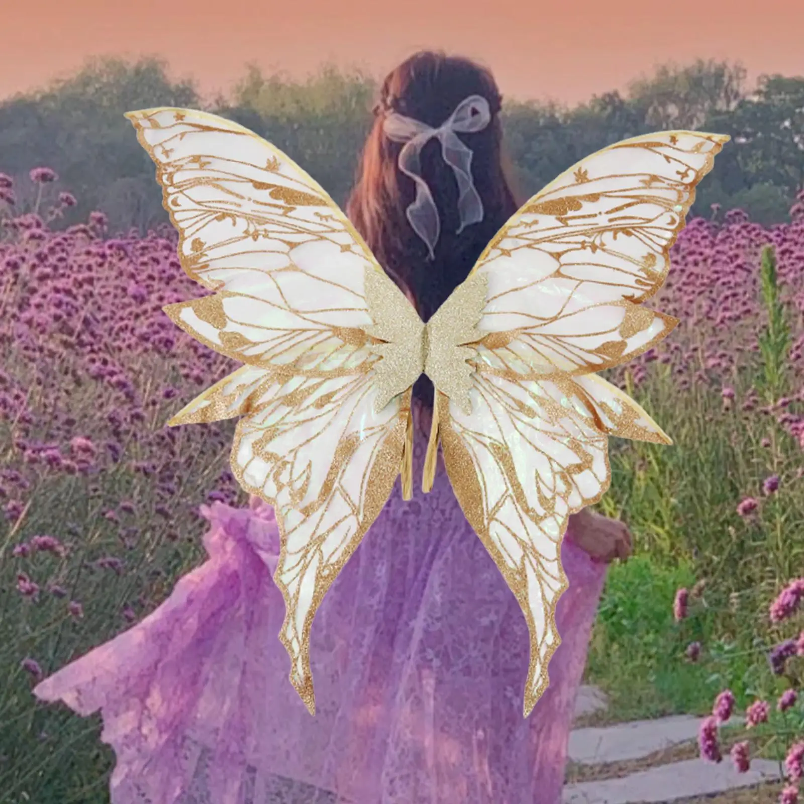 Butterfly Wing Costume Polyester Lightweight Fairy Wings Cosplay for Women Dress Up Party Photo Prop Butterfly Wing Costume Polyester Lightweight Fairy Wings Cosplay for Women Dress Up Party Photo Prop