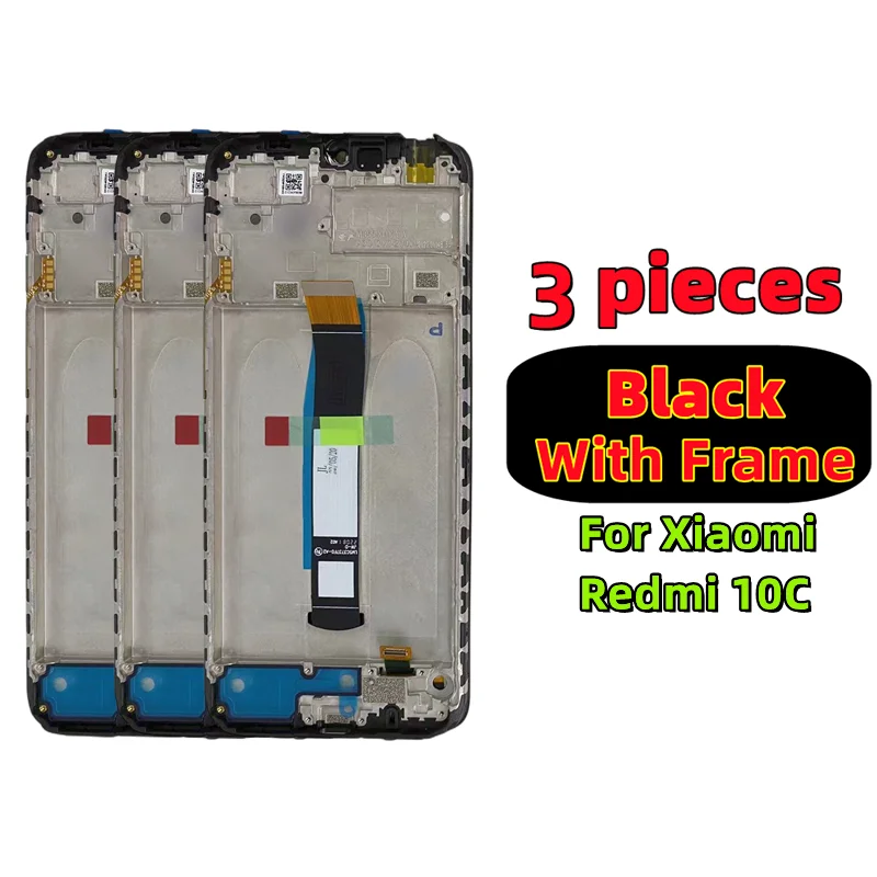 Touch Screen Digitizer Assembly Replacement Parts with Frame, Original Xiaomi Redmi 10C LCD, 220333QBI, Wholesale Price